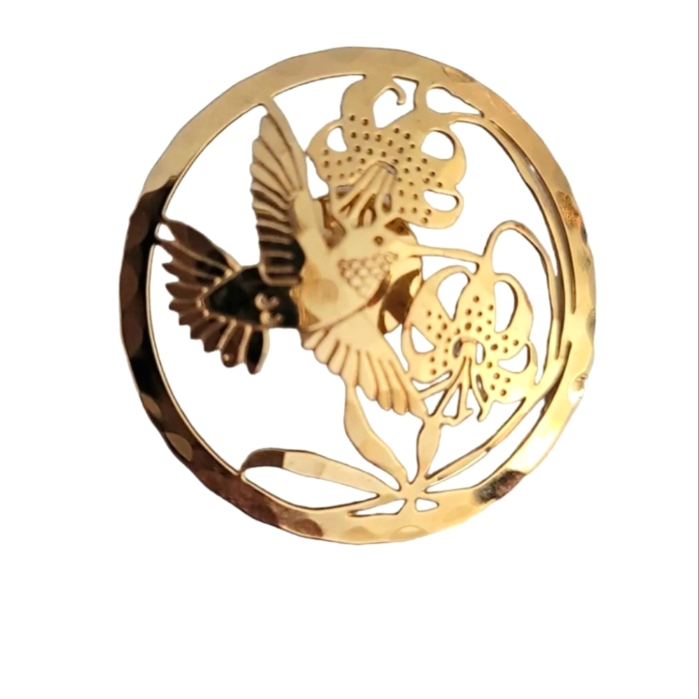 Wild Bryde Round Open Hummingbird Tack Pin, Signed, EX03